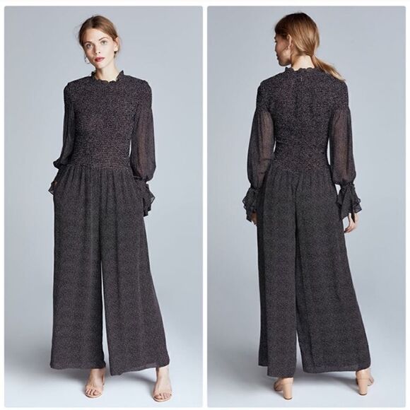 Rebecca Taylor Pebble Print Silk Chiffon Jumpusit - Picture 2 of 15